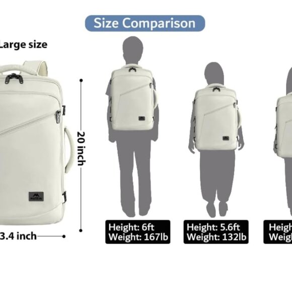 MATEIN Large Travel Backpack – 45L Expandable Carry-On - Picture 6 of 11